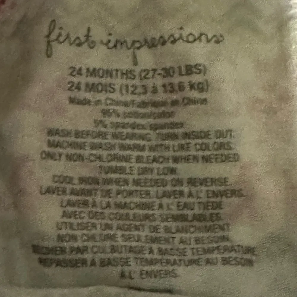 First Impressions Christmas pattern pink girls 2 piece set size 24 months